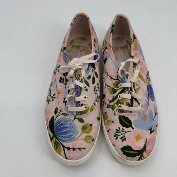 Keds Womens Canvas Rifle Paper Co Sneakers Floral Print US 7 EU 37.5 Pink/Multic - Picture 2 of 8
